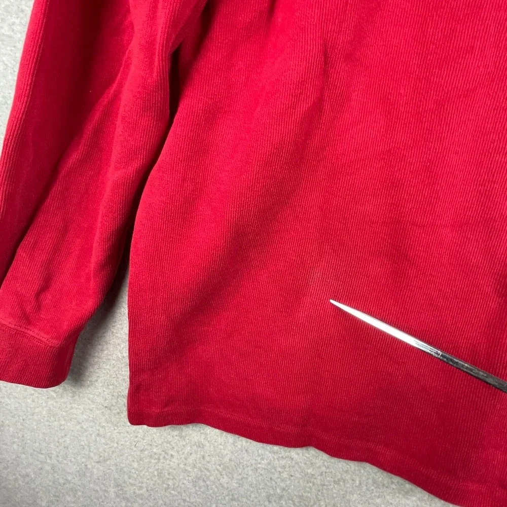 Vintage Polo Ralph Lauren Sweater XXL Red Quarter Zip Pony Cotton Pullover Prepp